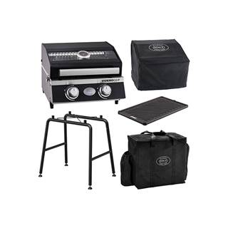 BBQ-Portable VIDERO G2-P 50 mbar + onderstel + grillplaat + afdekhoes + draagtas (retailprijs €568 | outletprijs €397,75)

