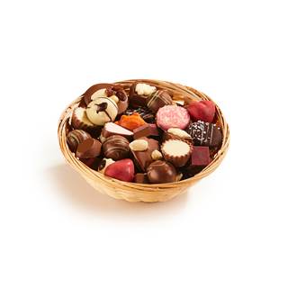*Korb gefüllt mit belgischer Schokolade - 750 Gramm