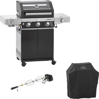 *"Videro G3-S Vario+", BBQ-station, gas grill, incl. cover, rotisserie, and free delivery. While stock lasts. Cannot be combined with other discounts. (RRP €1,127.95 | outlet price €878.90)