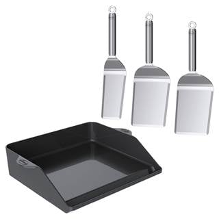 (RRP €226,79 | Outlet price €155,80)

Plancha Grill Plate + Spatula Narrow + Spatula Wide + All-Purpose Spatula