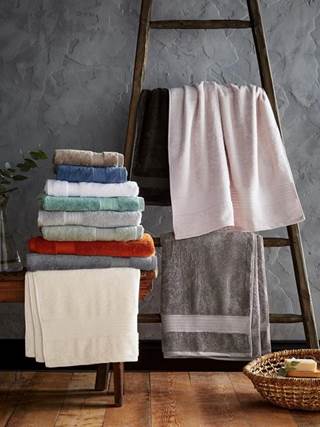 Hand towel Was £18  Now £5.40 |  Bath Towel Was £38  Now £11.40 | Bath Sheet  Was £58  Now £17.40


