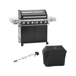 BBQ-Station G6- incl. cover hood, rotisserie and delivery | RRP € 1.527,95