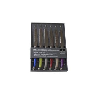 Steak knife set 6 pieces with colorful handles "Collini" stainless steel, dishwasher safe | RRP € 15,70 | Outlet price €10,99