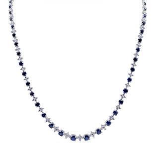 Prix outlet €10.360 - Necklace diamonds and sapphire