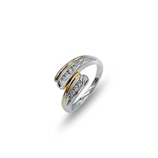 Outlet price €1313 - Ring diamond bicolor