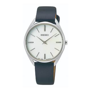 Outlet price €159 - Women's watch "Seiko" - calf leather - 5 Bar - SWR079P1 